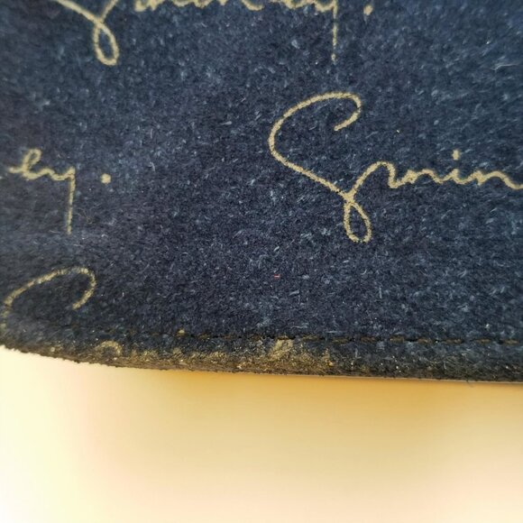 Vintage Dark Blue Suede Signature Givenchy Flap Shoulder Bag - Picture 10 of 11